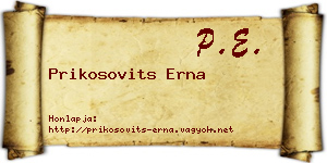 Prikosovits Erna névjegykártya